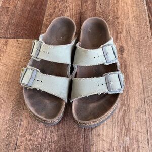 Birkenstock Light Olive Green Two-Strap Sandals